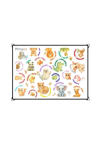 Su Geçirmez Yıkanabilir Boyama Halısı 100x140cm Tekrar Kullanılabilir Eğitici Çocuk Boyama Matı Oyun Örtüsü
