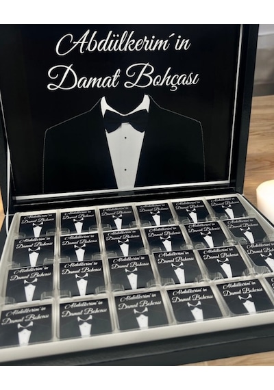Juno Söz Nişan Damat Bohça Çikolatası Altın - Gümüş