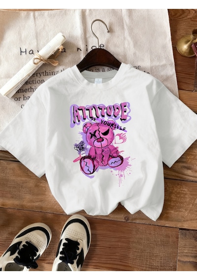 Noıssey Urban Pop Graphic Kadın Tişört Koleksiyonukod 5513 Beyaz