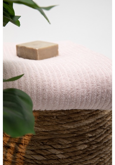 Line Luxury Pamuklu Banyo Havlusu 100x150 - Pudra Pudra
