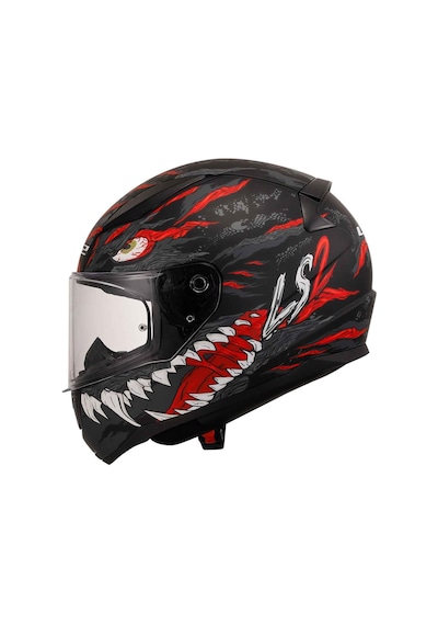 Ls2 Rapid 2 Kaiju Kapalı Kask Siyah - Beyaz - Kırmızı