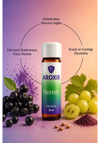 Aroxir Eternit Y Longevity Desteği Resveratrol, Aronya, Üzüm Ekstresi Ve Nmn 30 Flakon