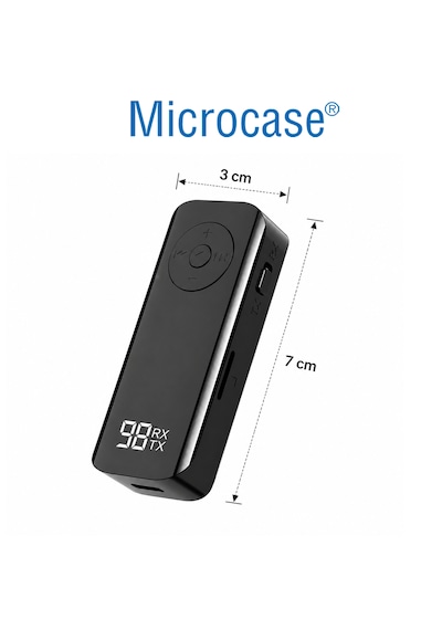 Microcase Bluetooth 5.3 Alıcı Verici Aux Adaptör Tx Rx Kablosuz Araç Ses Sistemi Ve Hoparlör Dönüştürücü Al5780