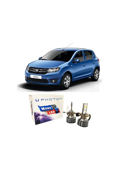 Dacia Sandero Uzun Led Xenon Kısa Far Ampulü H4 Mono Yeni Seri Beyaz 2007-2016