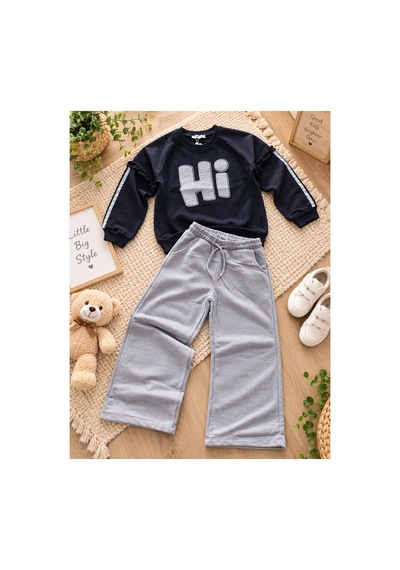 Uğur Bebe Kız Çocuk Eşofman Takımı %100 Pamuk 3 İplik Şardonsuz Siyah Gri Baskılı Sweatshirt Bol Paça Siyah Gri Siyah Gri Uğur Bebe Kız Çocuk Eşofman Takımı %100 Pamuk 3 İplik Şardonsuz Siyah Gri Baskılı Sweatshirt Bol Paça Siyah Gri Siyah Gri