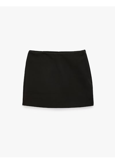 Koton Slim Fit Cep Detaylı Mini Şort Etek Siyah 7wak70011pw