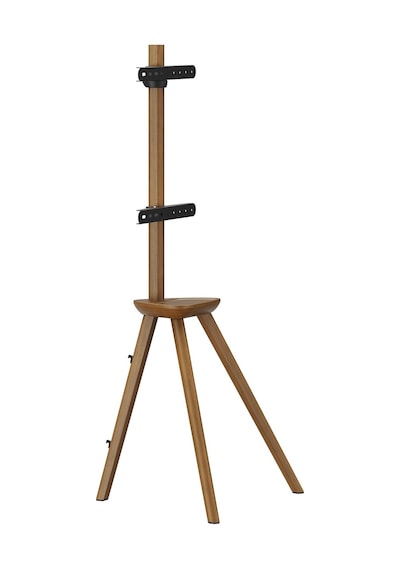 Masif Ahşap Şövalye Tipi Tv Standı 45-65 Inç Raflı 45 Döner 40 Kg Taşıma Kapasiteli