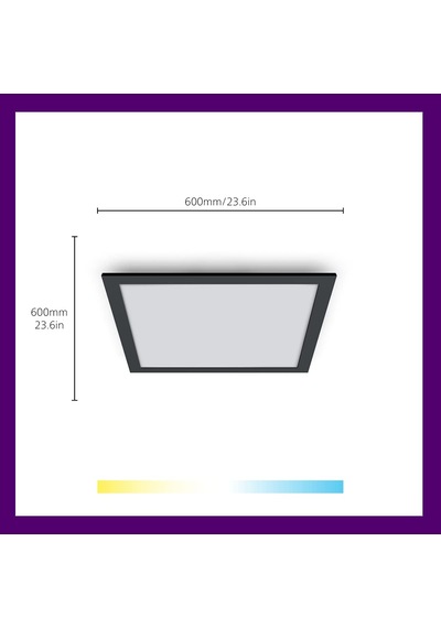 Siyah Akıllı Sıva Üstü Rgb Kare Panel Tavan Armatürü 36w Diğer