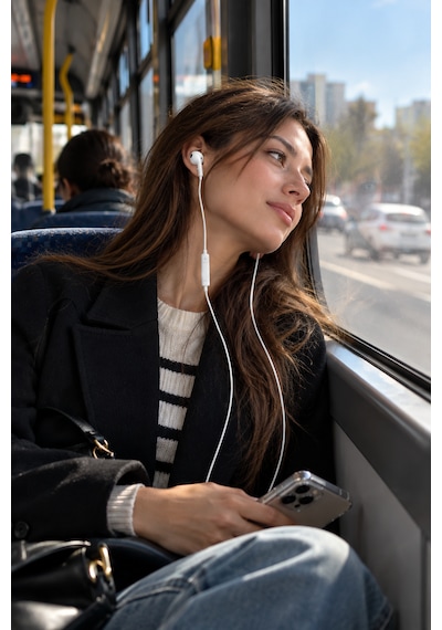 Usb-c Type-c Kablolu Kulak İçi Kulaklık Mikrofonlu, Çağrı Kontrollü, Yüksek Ses Kalitesi, 1.2 Metre Kablo Kablolu Kulakiçi