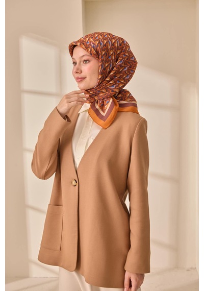 Silk Home Aura Eşarp 140006-12 Taba, Kahve, Bej, Mavi