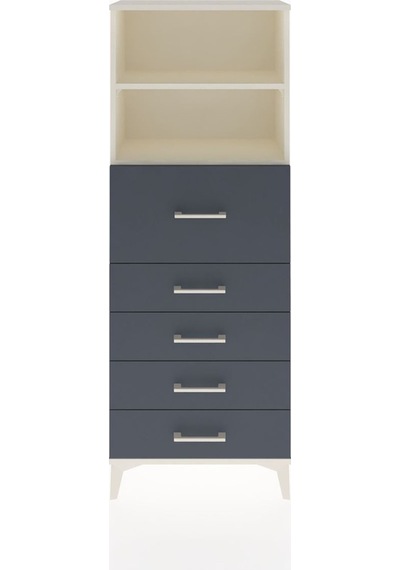 Arges Dolap 2 Raflı 5 Çekmeceli 60x30x163 Aytaşı-antrasit Aytaşı