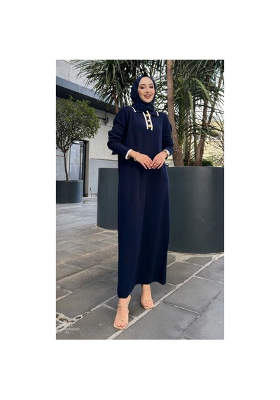 Kurgan Tekstil Kadın Oversize Düğmeli V Yaka Fitilli Triko Tesettür Elbise Günlük Kullanım Kombinlenebilir Lacivert - 711224635 Lacivert Kurgan Tekstil Kadın Oversize Düğmeli V Yaka Fitilli Triko Tesettür Elbise Günlük Kullanım Kombinlenebilir Lacivert - 711224635 Lacivert