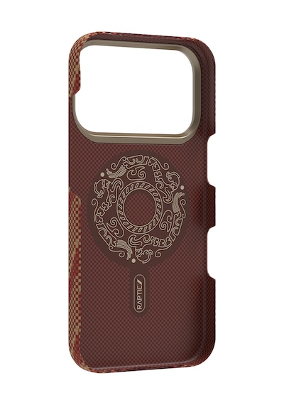Apple Uyumlu iPhone 17 Pro Max Kılıf M-safe Şarj Özellikli Raptic Aramid Skin Bionic Serisi Kapak Kırmızı