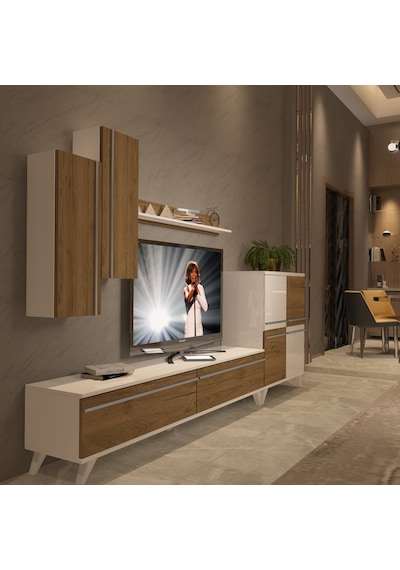 Decoraktiv Eko 6 Mdf Std Retro Tv Ünitesi Tv Sehpası Beyaz - Pera