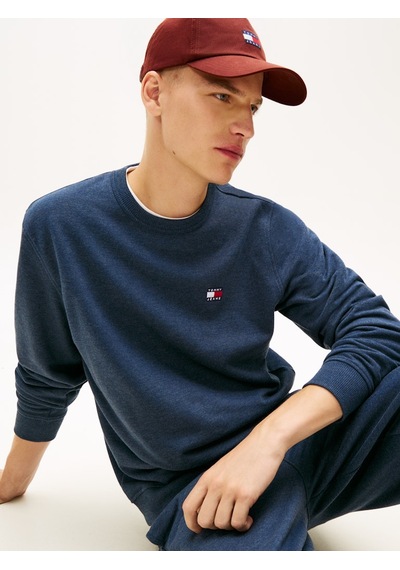Tjm Reg Badge Crew Ext Erkek Mavi Sweatshirt - Dm0dm22665 Mavi