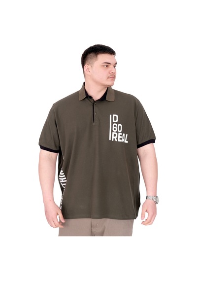 Mode Xl Büyük Beden Erkek T-shirt Polo Yaka Real U25309 Haki Haki
