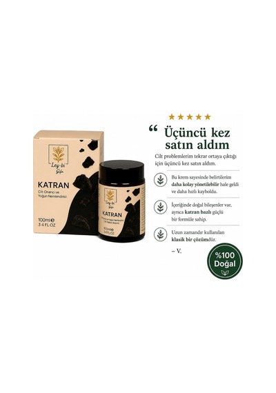 %100 Doğal Ve Katkısız Katran Kremi 100 Ml Aloe Vera