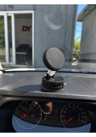 Kadınlara Özel Siyah Kristal Taşlı Araç Telefon Tutacağı Oto Telefon Tutucu Taş