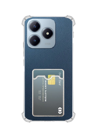 Realme C63 Kapak İle Uyumlu Kamera Korumalı Kartlıklı Darbe Emici Özellikli Şeffaf Silikon Kılıf