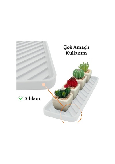 Lexroo Silikon Yağdanlık Yağlık Standı Altlık,çok Amaçlı Organizer Sunumluk,sabunluk Altlığı 1 Adet Beyaz