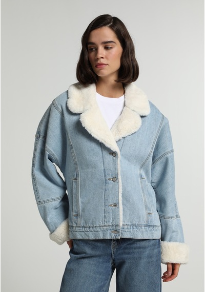 Colin's Colins Oversize Fit Düğmeli Astarlı Kürklü Kadın Bleach İndigo Denim Ceket Cl1082797 Q1.v1 Dn45168 Colin's Colins Oversize Fit Düğmeli Astarlı Kürklü Kadın Bleach İndigo Denim Ceket Cl1082797 Q1.v1 Dn45168