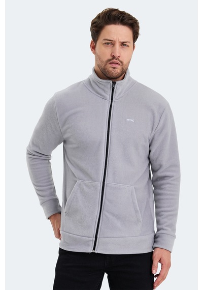 Slazenger Sansa 2 Li Set Erkek Fermuarlı Dik Yaka Cepli Gri - Koyu Gri Polar Gri - Koyu Gri