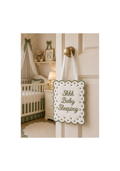Keten Bebek Uyku / Baby Sleeping Kapı Yastığı Yeşil