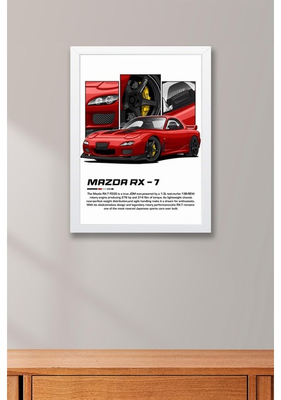 Mazda Rx-7 Çerçeveli Tablo - Mazda Car Poster