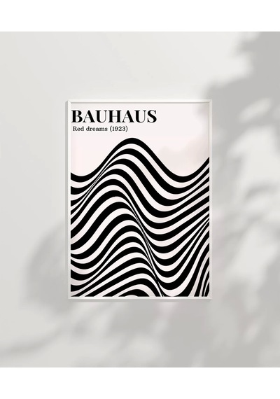 Çerçevesiz Poster Retro Bauhaus Tasarımı Grafik
