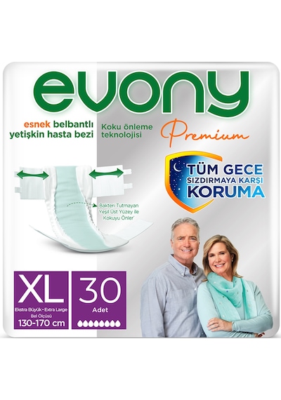 Evony Premium Bel Bantlı Yetişkin Bezi X-Large 30'Lu