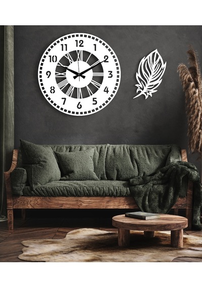 50X50 Dekoratif Beyaz Duvar Saati + Tablo 35 Cm Hediye Beyaz 50X50 Dekoratif Beyaz Duvar Saati + Tablo 35 Cm Hediye Beyaz