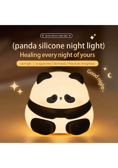 Sevimli Panda Dokunmatik Renk Değiştiren Gece Lambası Rgb Beyaz