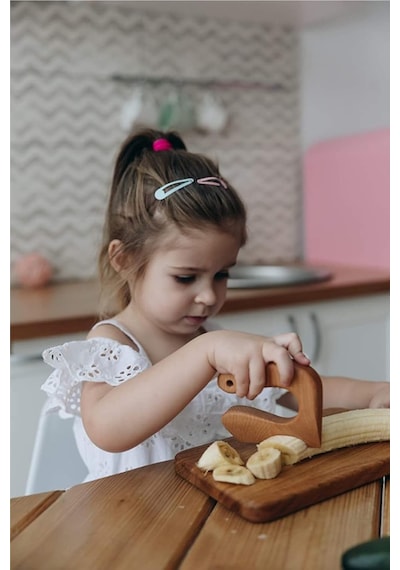 Güvenli Ahşap Çocuk Bıçağı Ve Özel Kesme Tahtası Seti Mentessori Diğer