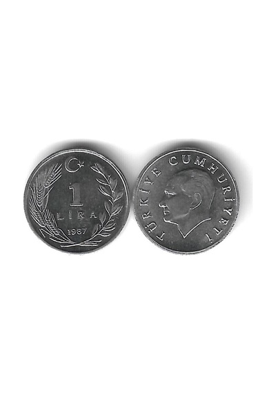 1987 Yılı Alüminyum Tedavül 1 Lira Çil