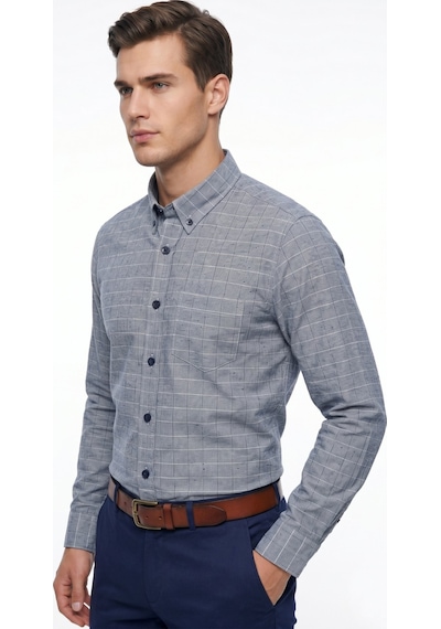 Kamer Erkek Klasik Tek Cepli Uzun Kol Gömlek 4094 Bgl-st05503 Lacivert