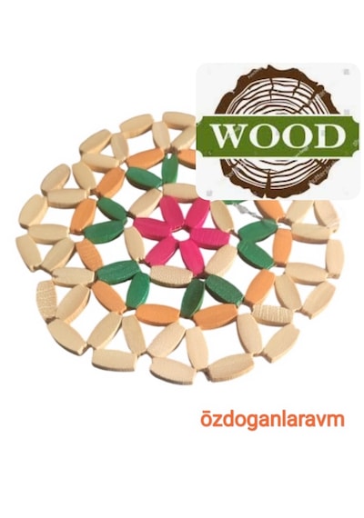 Wood Ahşap Çaydanlık Altlığı-tencere Tava Altlığı Nihale 16x16