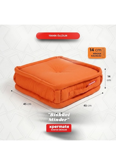Xpermate Bisküvi Minder Petek Önü Fransız 45x45x14 Kremit