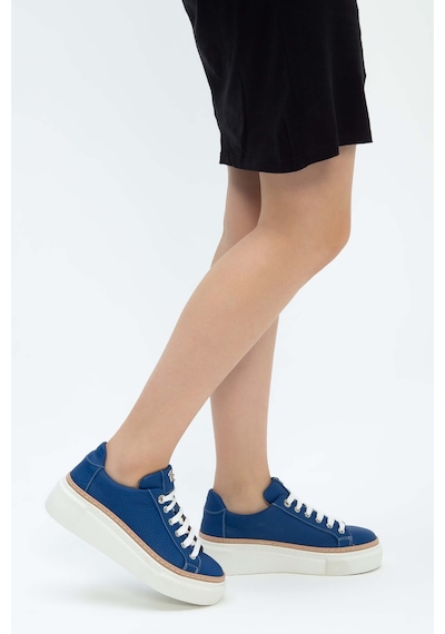 Tamer Tanca Kadın Hakiki Deri Saks Floter Sneakers & Spor Ayakkabı 937 5022-09 Bn Ayk Y23 Saks Floter Saks