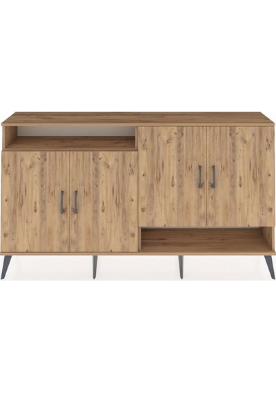 Arges Konsol 6 Raflı 4 Kapaklı 176x30x99 Çam-çam Atlas Çam/atlas Çam - Atlas Çam