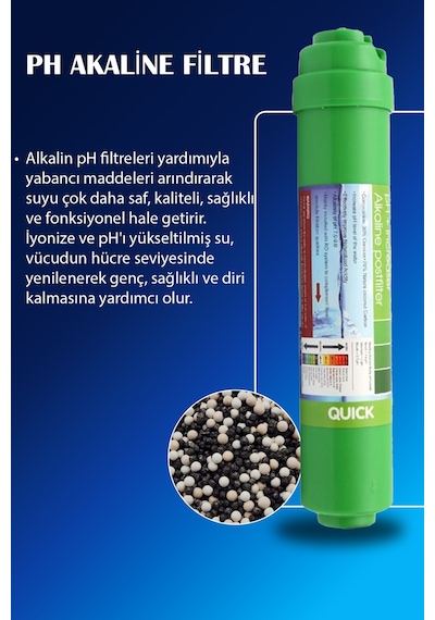 WaterMelon Kapalı Kasa 12 Inç Inline Su Arıtma Cihazı Filtresi 6 Aşamalı Alkalinli NSF'Lİ Vontron Membranlı Set
