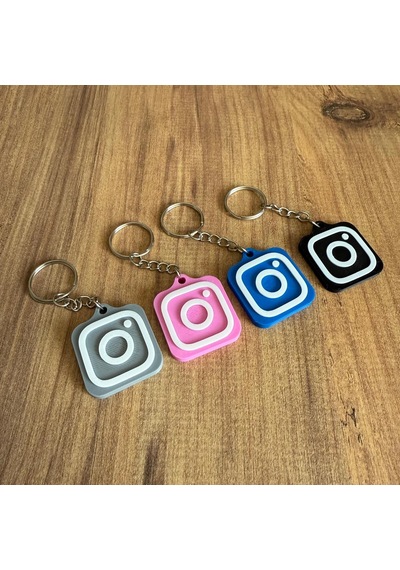 Nfc Anahtarlık - İnstagram Anahtarlık Pembe Büyük Boy 4,5 Cm