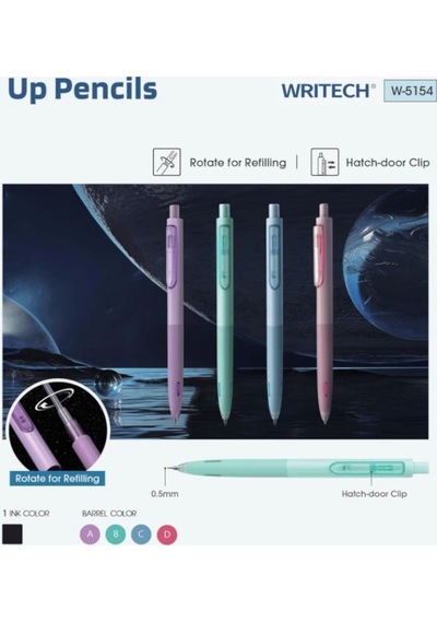 0.5 Mm Versatil Uçlu Kalem Pastel Renkler Yüksek Kalite Mekanizma Amerika Markası Writech Lila