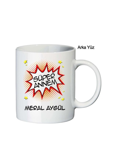 Süper Annem Isim Baskılı Anneler Günü Hediyesi Kupa Bardak