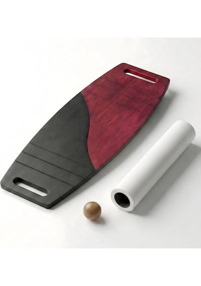 Siyah/kırmızı Denge Tahtası Balance Roller Board Çift Fonksiyonlu Sörf Eğitim Tahtası Kaykay Eğitim Tahtası 73 Çok Renkli