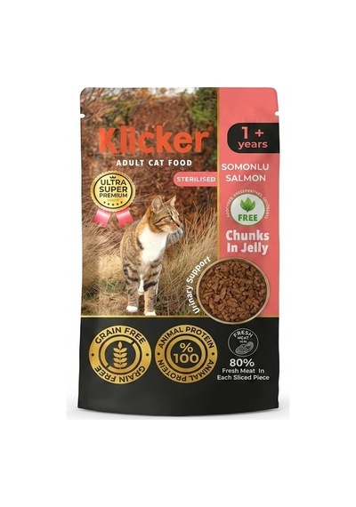 Klicker Pauch Kısır Somonlu Kedi Konservesi 85 Gr