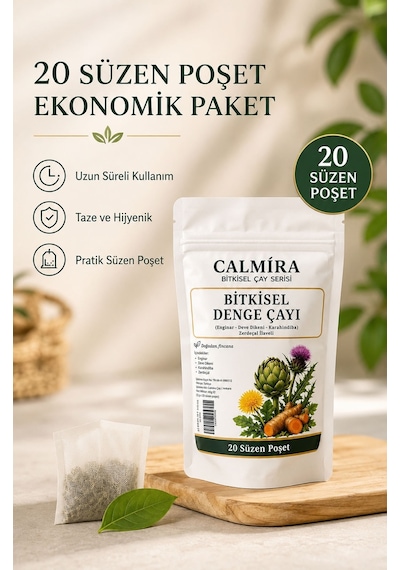 Calmira Enginar - Deve Dikeni - Karahindiba 20 Süzen Poşet Çay Bitkisel Denge Çayı