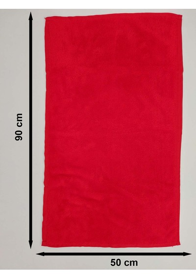 12'li Mikrofiber Kuaför Havlusu Kırmızı 50 x 90 CM Boya Tutmayan Profesyonel Havlu Seti
