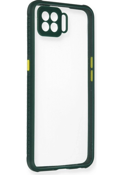 Newface - 83 - Oppo Reno 4 Lite Kılıf Miami Şeffaf Silikon - - Ece-umay - Koyu Yeşil