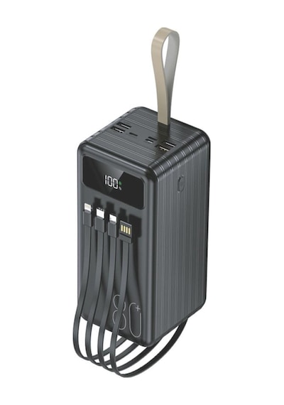 Torima TRM-1080 80000 mAh Ledli 4 Çıkışlı Taşınabilir Hızlı Şarj Dijital Göstergeli Powerbank Siyah