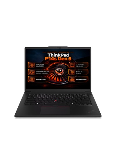 Lenovo Mws Thinkpad P14S G6 21QT0009TX Ultra 7 255H 16 GB 512 GB SSD 6 G RTX Pro 500 Blackwell 14.5" W11P Dizüstü Bilgisayar